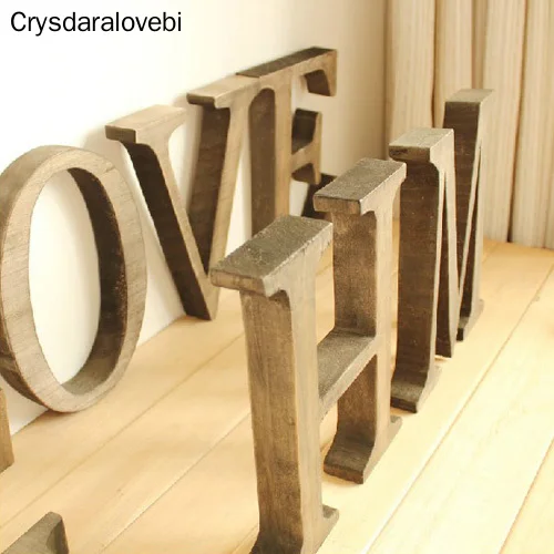 A-Z The price is for One Letter Not One Word,Personalized Wooden Name Plaques Word Letters Wall Door Art Wedding Photo 10-45cm