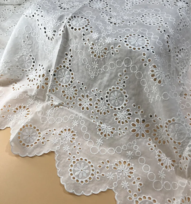 Free Shipping High Quality Cotton Applique Embroidered Lace Fabric   Flowers DIY Accessories