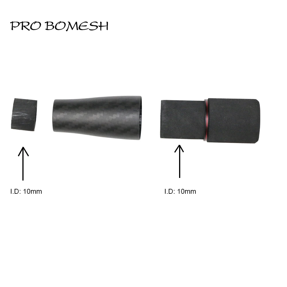 Pro Bomesh 1pcs Carbon Fiber EVA Fighting Butt Cap Butt Plug Decorative Trim DIY Fishing Rod Component Repair Accessory