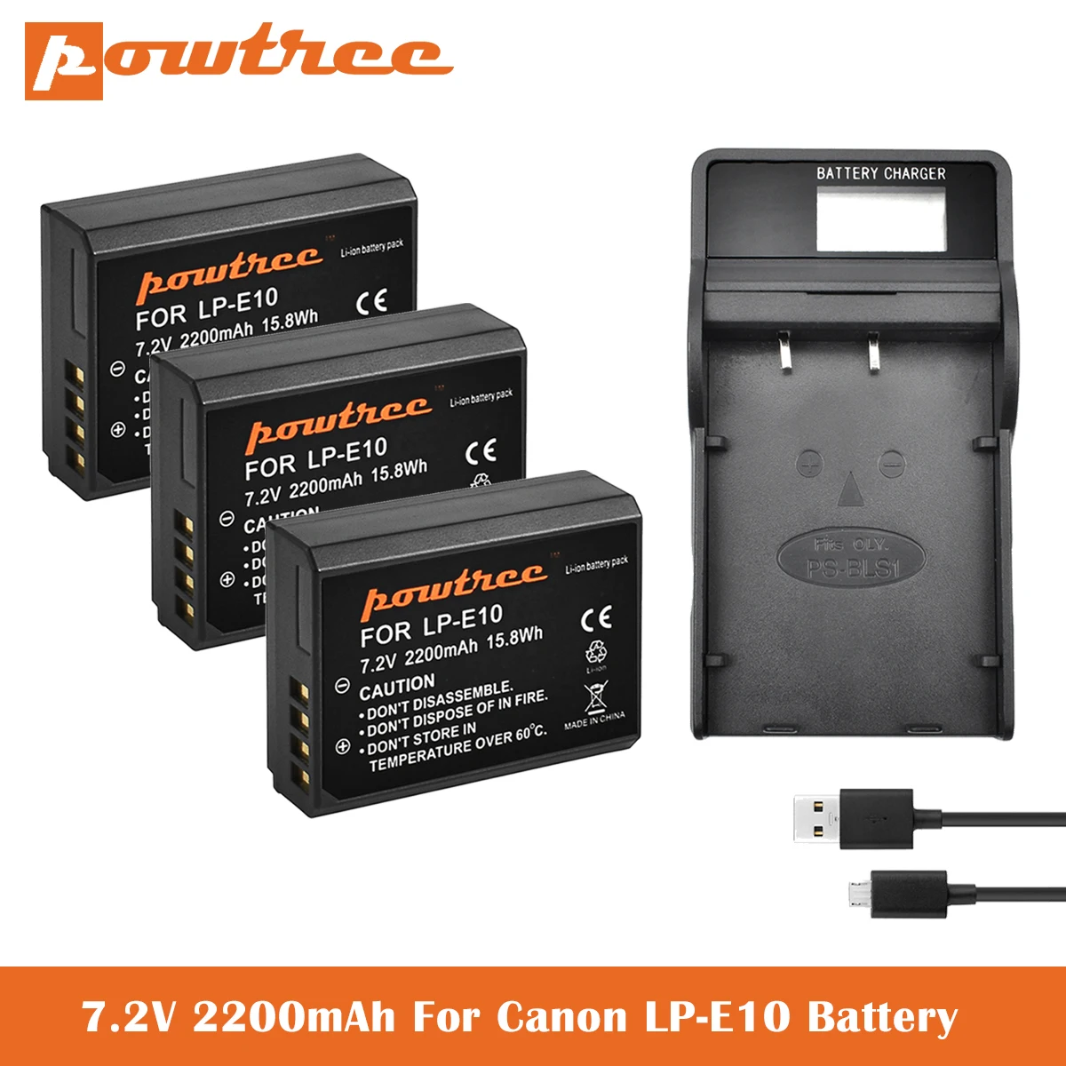 7.2V 2200mAh LP-E10 bateria + ładowarka do canona EOS Rebel T3, T5, T6, T7, pocałunek X50, pocałunek X70, EOS 1100D, EOS 1200D, EOS 1300D L50