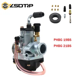 ZSDTRP Motorcycle PHBG Carburetor For 50-100cc 19mm 21mm 2T Racing Motor PHBG 19BS 21BS Dellorto Model