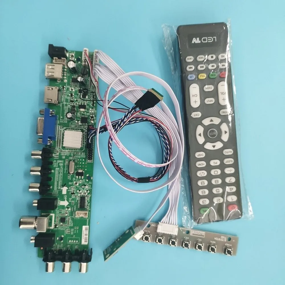 

Комплект для BT140GW03 V.1/BT140GW03 V.A 40pin плата контроллера, цифровой VGA светодиодный HDMI W LED TV LVDS USB AV сигнал 1366X768 DVB-T пульт дистанционного управления