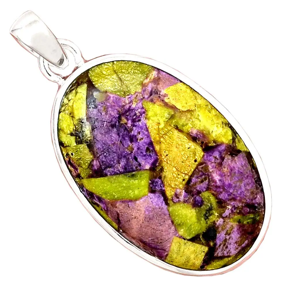 

Genuine STICHTITE Pendant 925 Sterling Silver, 44.2 mm, AP6863