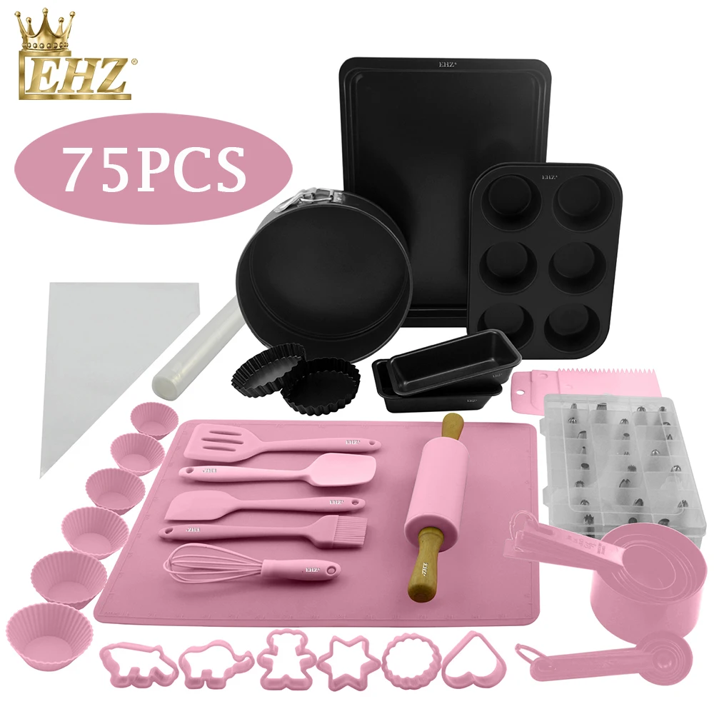 

EHZ Bakeware Set Novice Getting Started Baking Mold Set Cake Point Pizza Bread Mold Silicone Spatula Set DIY Oven Utensil Baking