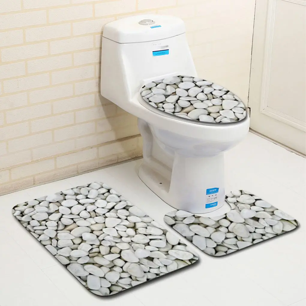 

Anti Slip Bath Mats Bathroom Carpet Bathroom 3D Stone Printing Non-Slip Bath Rug Doormats Toilet Rug Bathroom Products