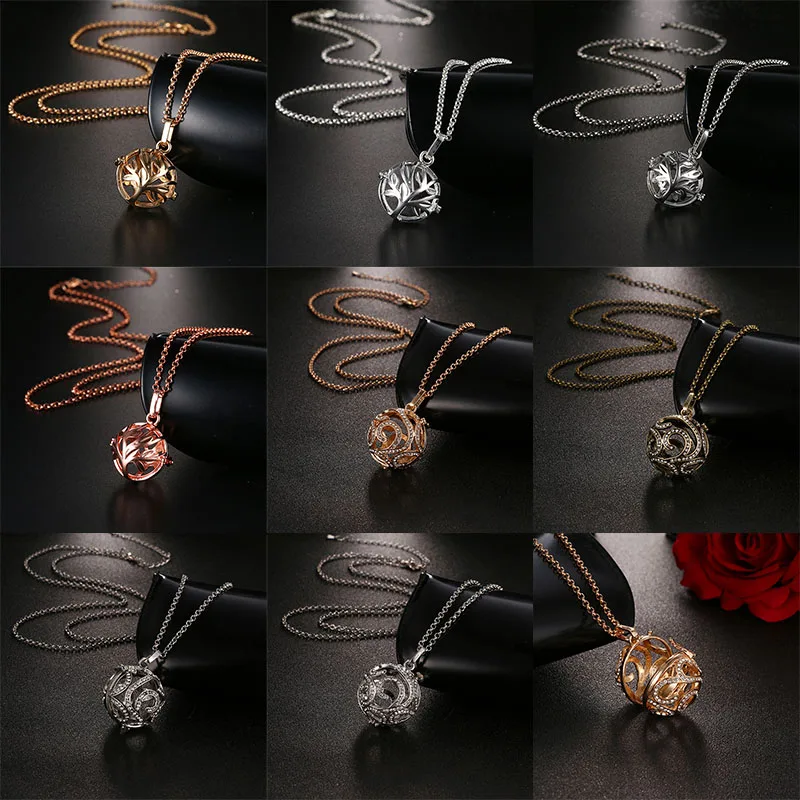 Mexico Chime Music Ball Caller Vintage Zircon Pendant Aromatherapy Essential Oil Tree Of Life Necklace Pregnant Fashion Jewelry