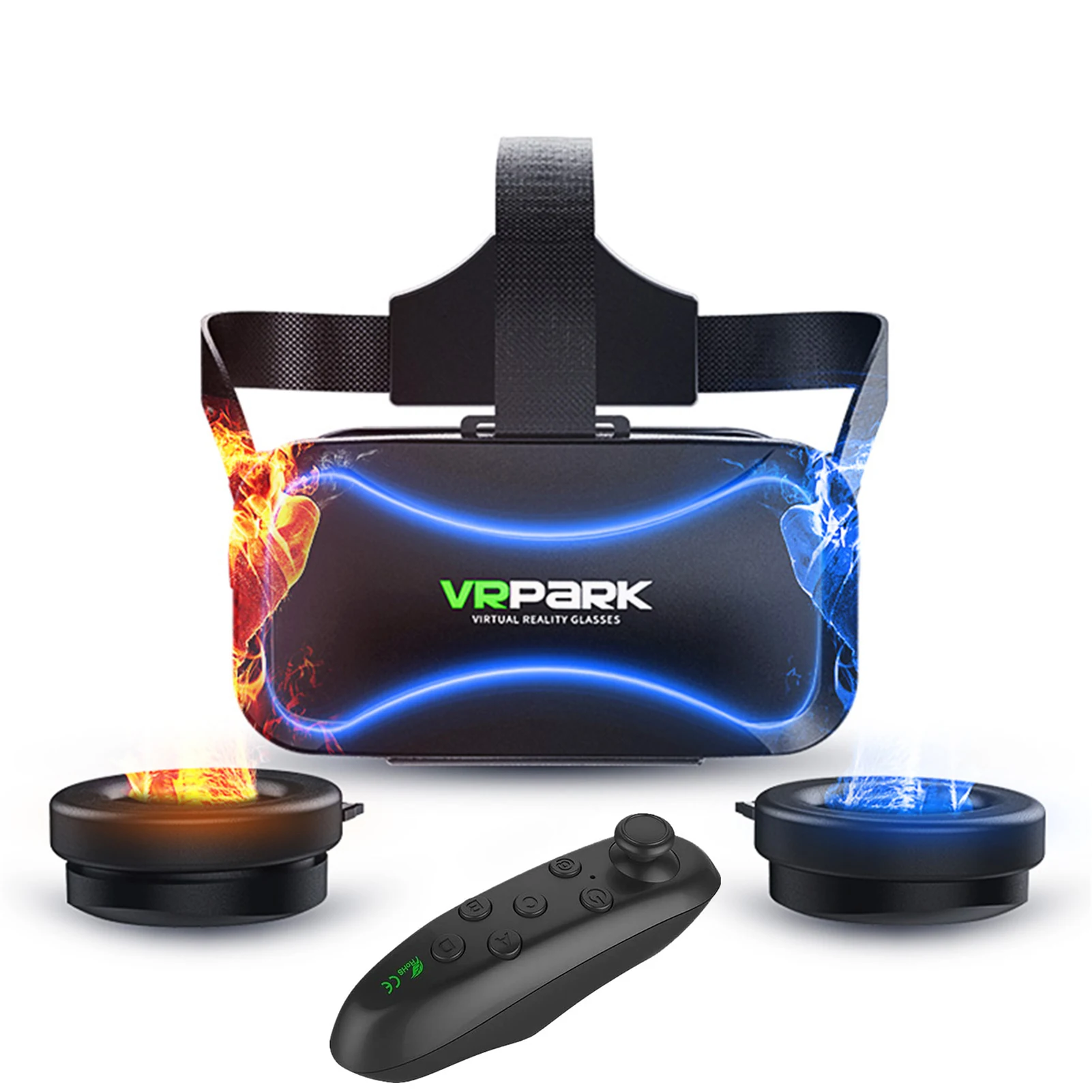

2021 VR Glasses Suit High-quality Adjustable Device with Handle 3D Virtual Reality Helmet Bluehooth 3.0 /IOS/PC Hot