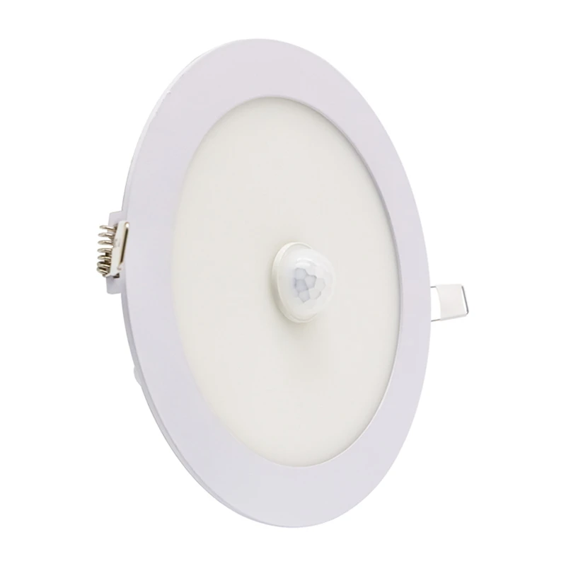 LED typu Downlight 6W 9W 12W 18W 24W czujnik ruchu PIR ultra-cienkie oświetlenie panelowe LED wpuszczana lampa światła dziennego 3000k 4000k 6500k