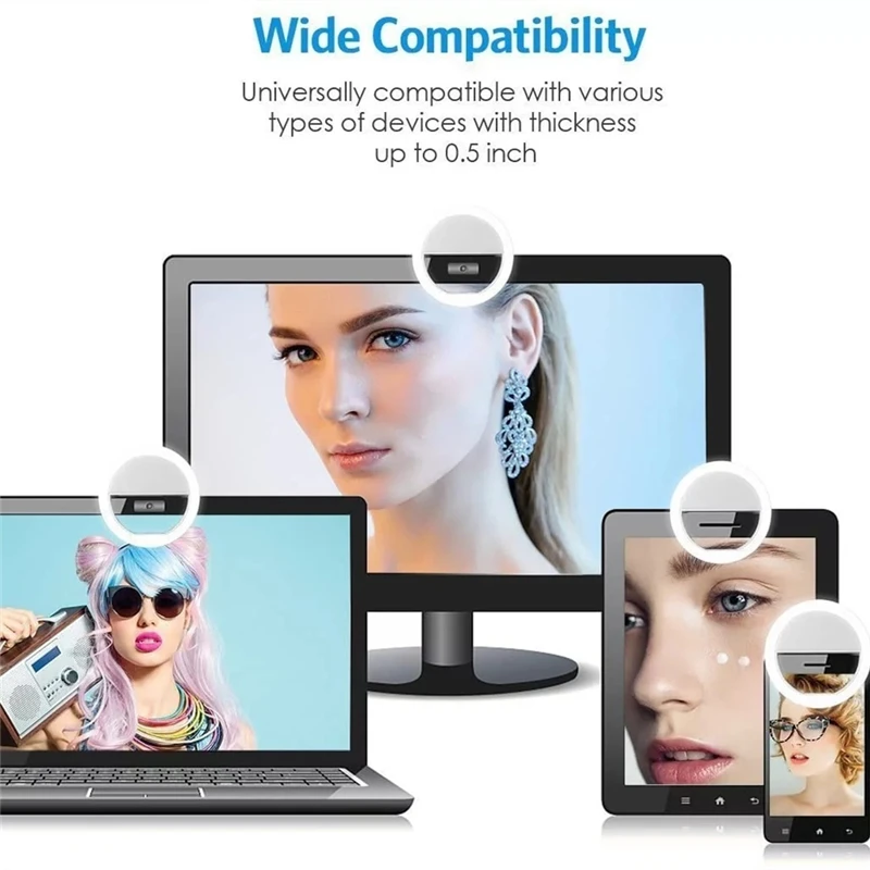 Roreta Mới Flash Vòng LED Selfie Đèn Di Động Điện Thoại Đèn LED Selfie Đèn Dạ Quang Vòng Kẹp Cho Điện Thoại Thông Minh Sống