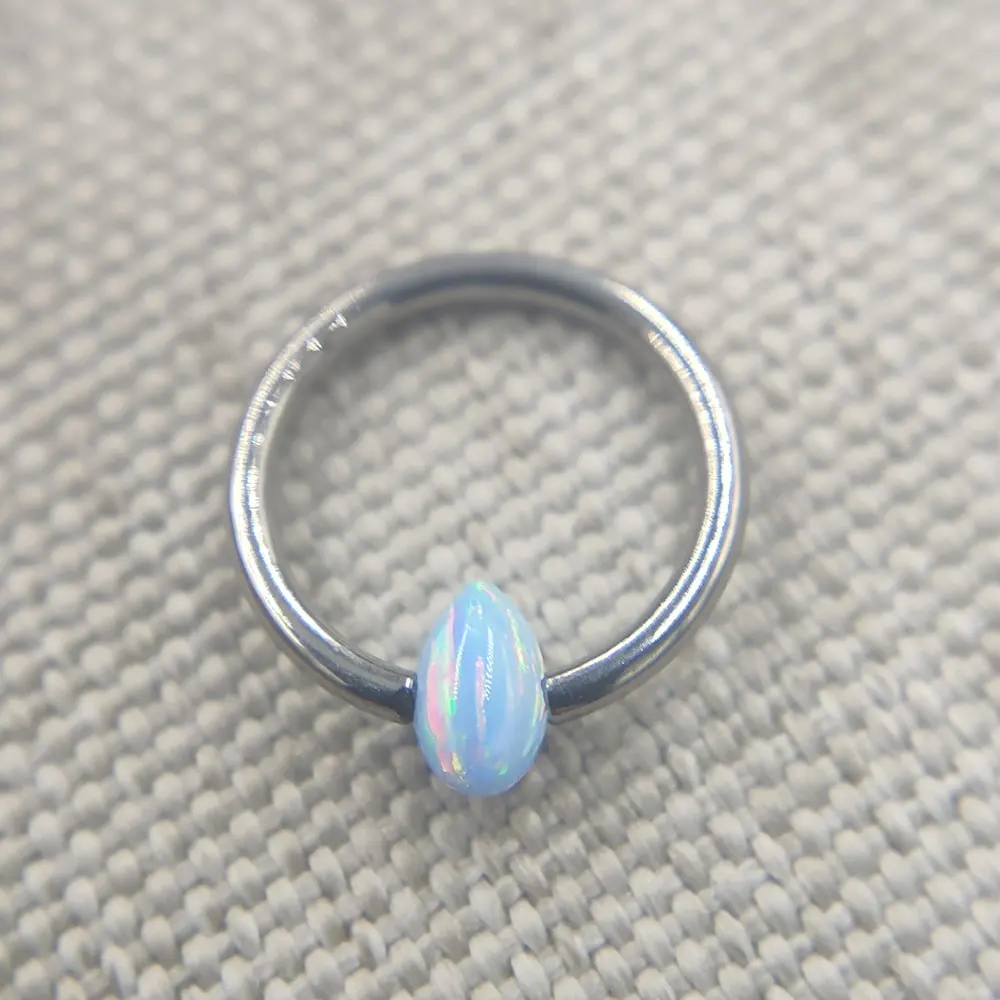 16G Implant Grade Titanium ASTM F136 Captive Bead Ring CBR Opal Piercing Jewelry for Nose Ear Septum Cartilage Hliex Daith Conch