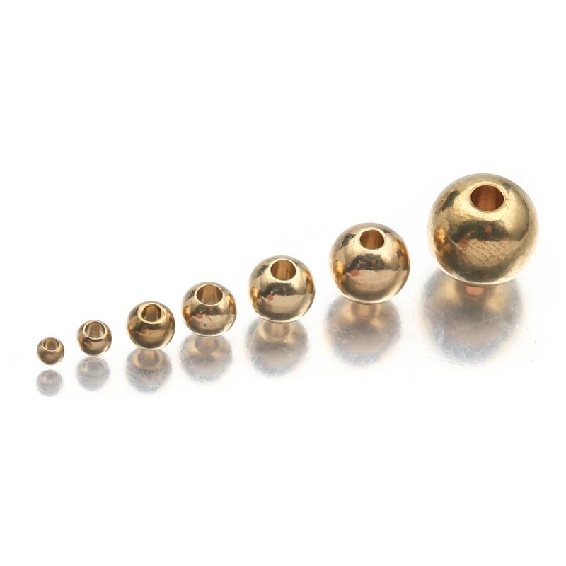 20-200Pcs Original Brass 2-7.5mm Round Ball Spacer Beads Charms Loose Beads DIY Bracelets Necklace for Jewelry Making Wholesale