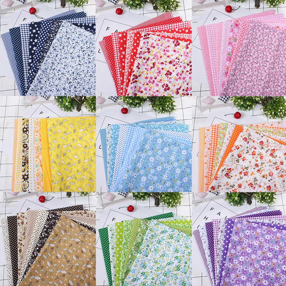 25x25/50x50cm Printed Cotton Fabric Cloth Sewing Quilting Fabrics for Patchwork Needlework DIY Doll Handmade Party Accessories