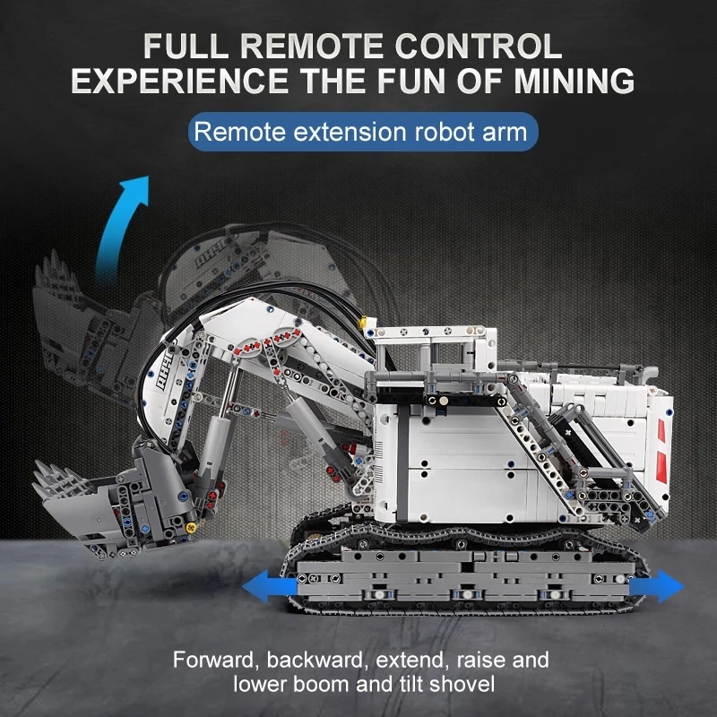 Mould King Technical Series Compatible with 42100 Liebherred R 9800 Excavator Car Model Building Blocks Bricks Toys Kids Gifts