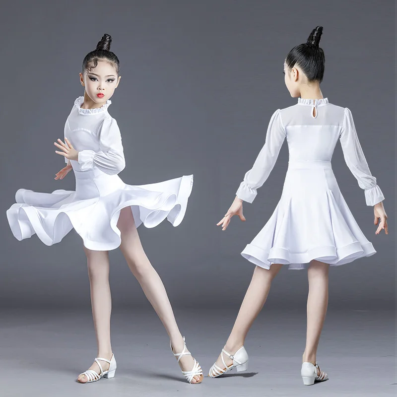 2021 New Summer Split Suit Children\'s Latin Dance Costumes Performance Dress Girls Practice Clothes Latin Skirt Fashion Suits