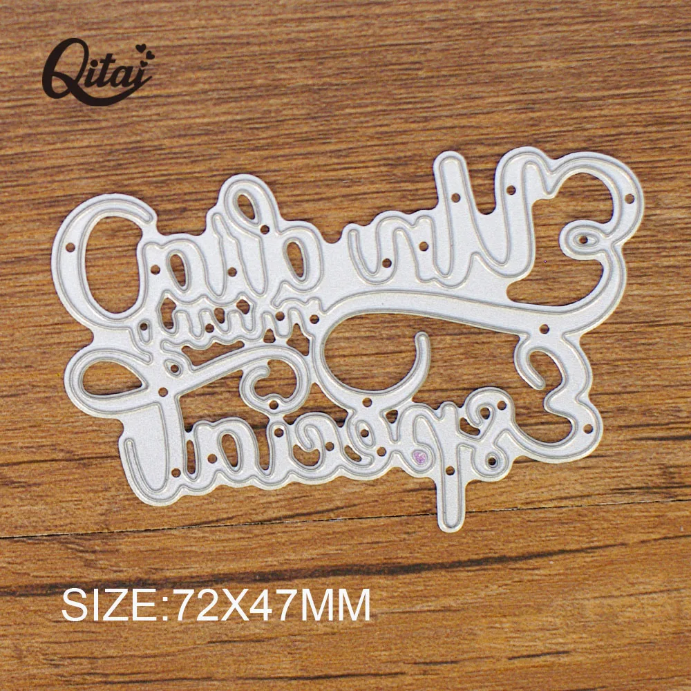 Spanish Word QITAI 6Pcs/Set Metal Cutting Dies DIY Scrapbooking Photo Paper Card Crafts Stencils Die Cutters By Handmade MD419