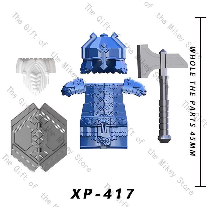 Single Sell Medieval Time Knight Dwarf Soldier Elves Figures Building Blocks Accessories Armor Shield Weapon Toys For Kid KT1054