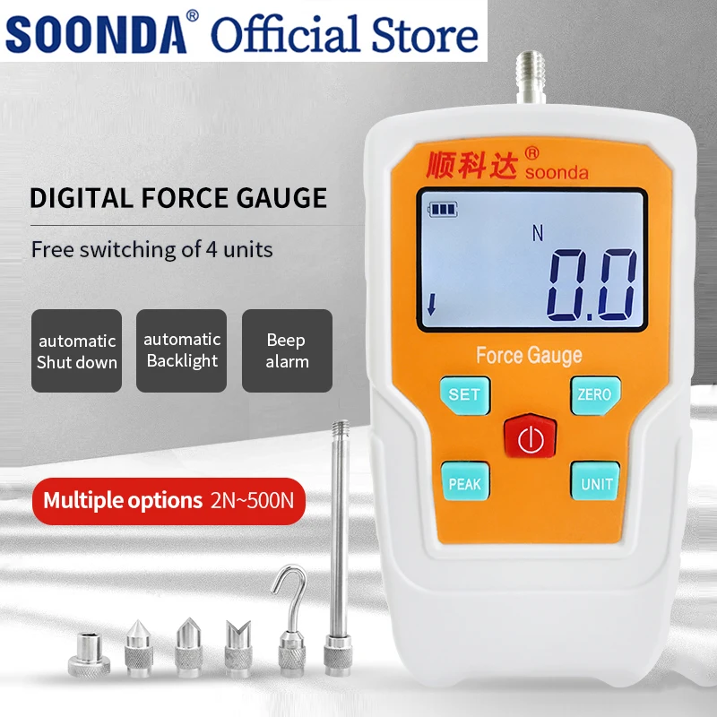 Digital force gauge Spring push pull gauge Portable Push pull tester measuring instrument  dynamometer 500N Force Test Equipment