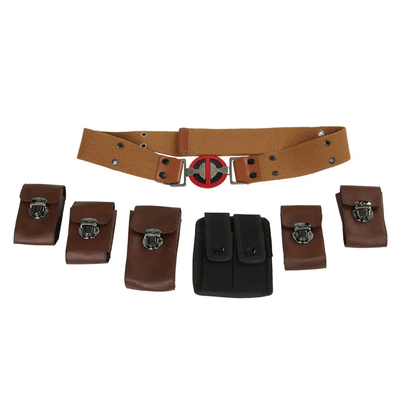 Wade Wilson Belt Full Set Deadpol Buckle Pouches Costume Ryan Reynolds Halloween Cospaly Props Rozmiar S M L XL