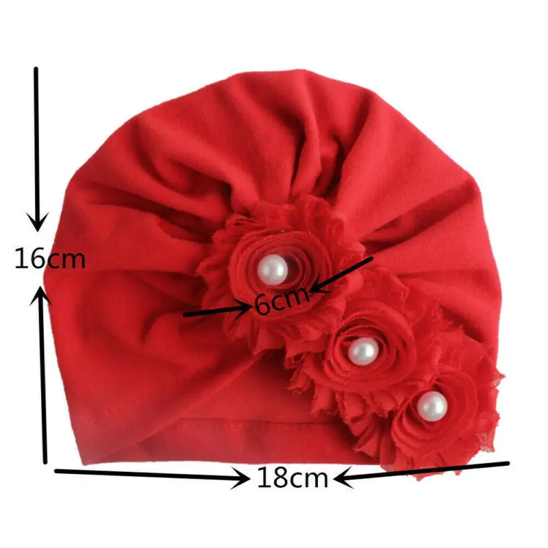Gorros de algodón para recién nacidos, gorra suave de Color sólido con perlas, turbante para la cabeza, para primavera y otoño, Envío Gratis