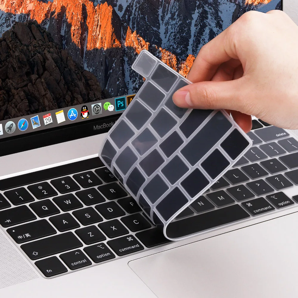 Dành Cho MacBook Air 13 Inch 2020 M1 A2337 A2179 Touch ID Cực EU Phiên Bản Tiếng Tây Ban Nha Bàn Phím Bao Da tấm Bảo Vệ Gradient Màu