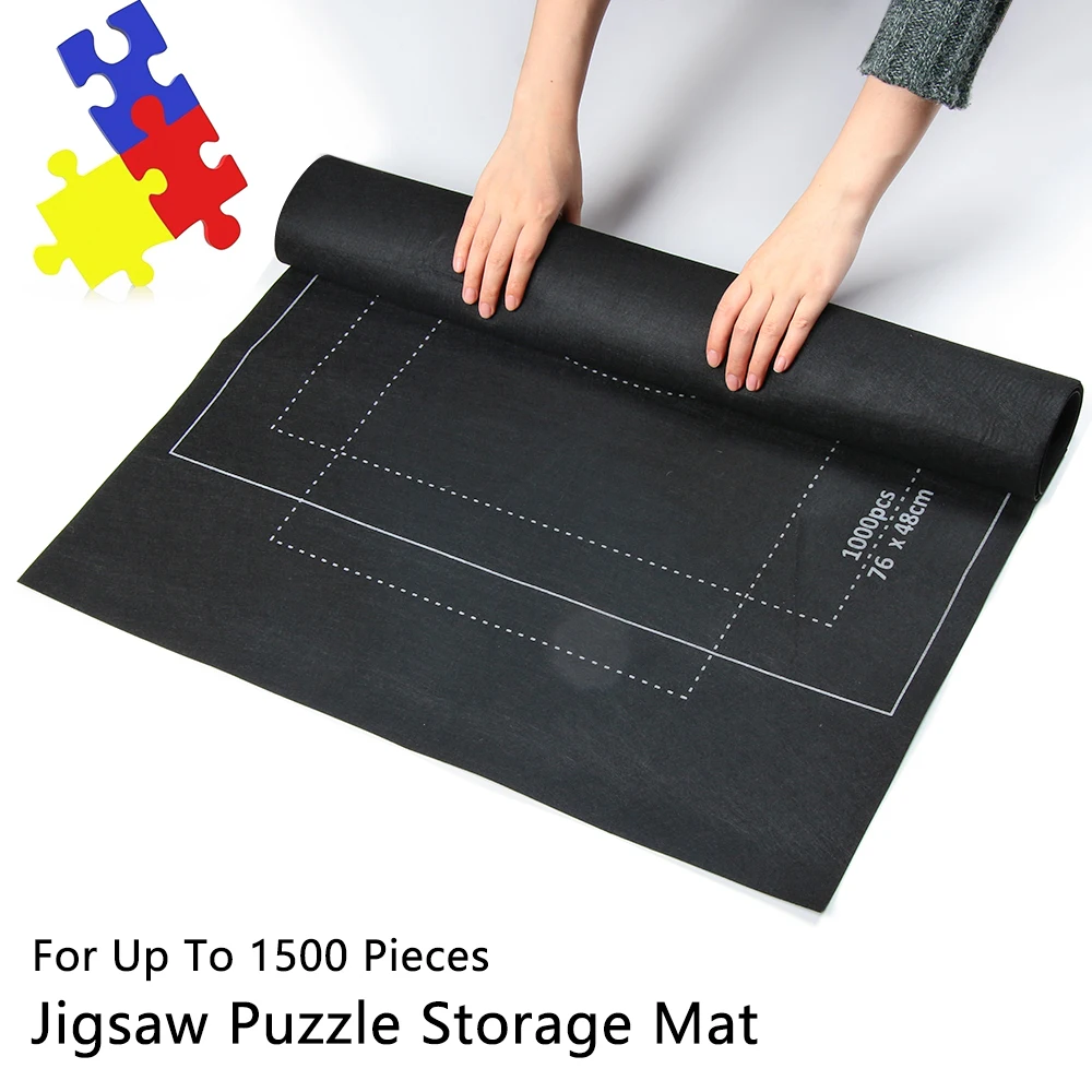 New Puzzles Blanket For Up to 1500 Pieces Jigsaw Puzzles Mat Roll Felt Storage Pad Play Mat Puzzle Game Accessories 26x46 inch