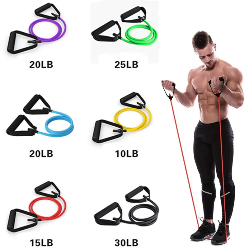 120cm Workout Pull Rope 5 Levels Resistance Bands Fitness Rope Rubber Bands Tensile Expander for Yoga Fitness Exercise Training