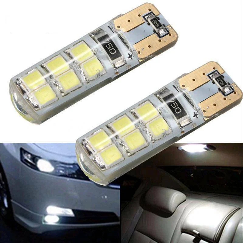 5X Auto T10 194 W5W COB 2835 SMD 12 LED  Car Interior Instrument Lights Bulb for Car Diode Auto Width Lamps Super Bright Light