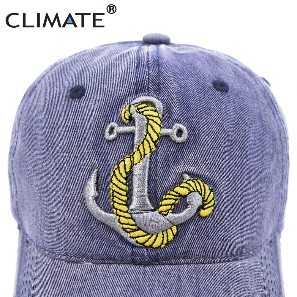 CLIMATE Navy Hooks Anchor Baseball Caps Men 3D Sea Force Cap Great Sailing Ships Era Voyage Boat Anchor Cotton Adjustbale Cap