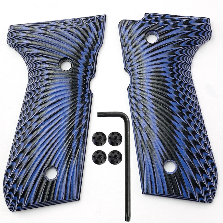 2pieces G10 Grips Sunburst Texture Shank With Screws For BRT 92fs Grips Full Size 92 fs m9 92a1 96a1 92 Hunting Accessory