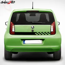 Pokrywa tylna samochodu naklejka dekoracyjna kratki wyścigowe grafika dla Skoda CITIGO sportowe paski karoseria samochodu bagażnik naklejki winylowe akcesoria