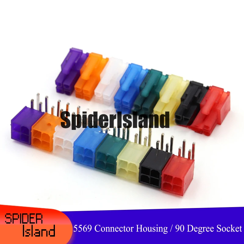 500pcs/lot Colorful 90 Degree 4.2mm pitch 4Pin 4P 5557 / 5569 Connector Plastic Shell / PCB Socket