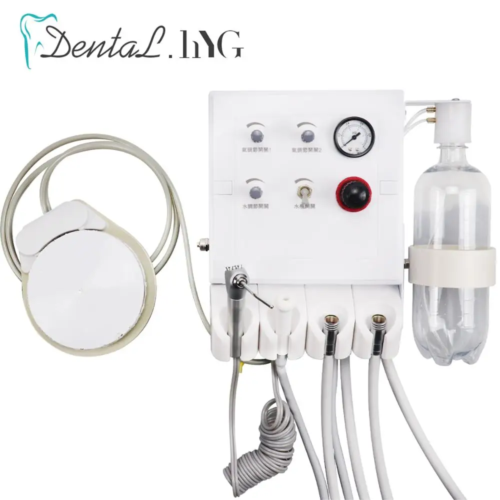 New Dental Portable Turbine Unit with Weak Suction Dental Lab Equipment Air Unit with 2 Spare Handpiece Tubes Teeth Whitening