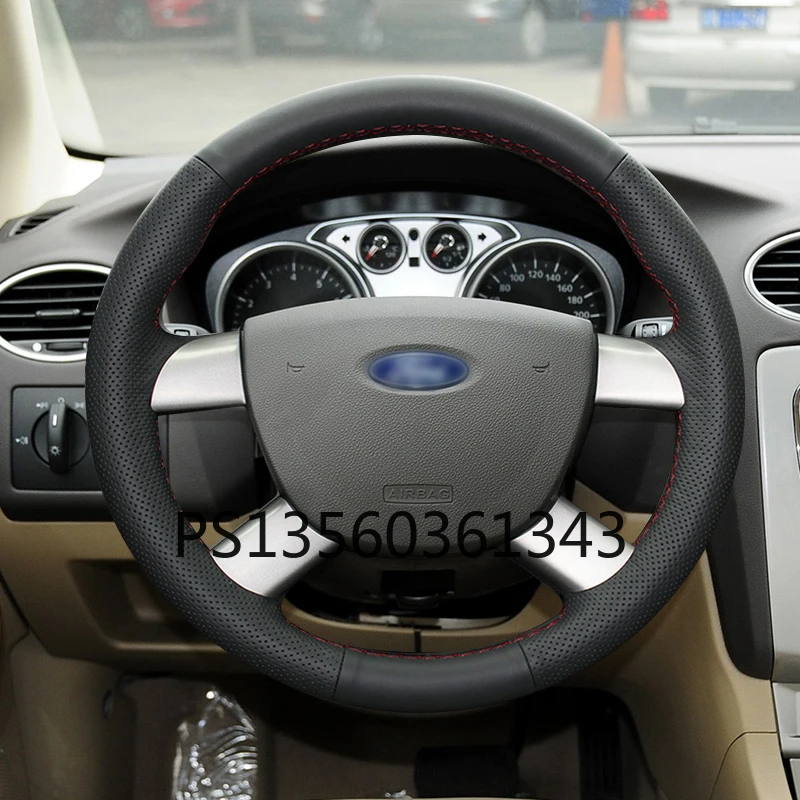 For Ford steering wheel cover Focus Mondeo ESCORT Kuga Fiesta hand-stitched leather grip cover modification