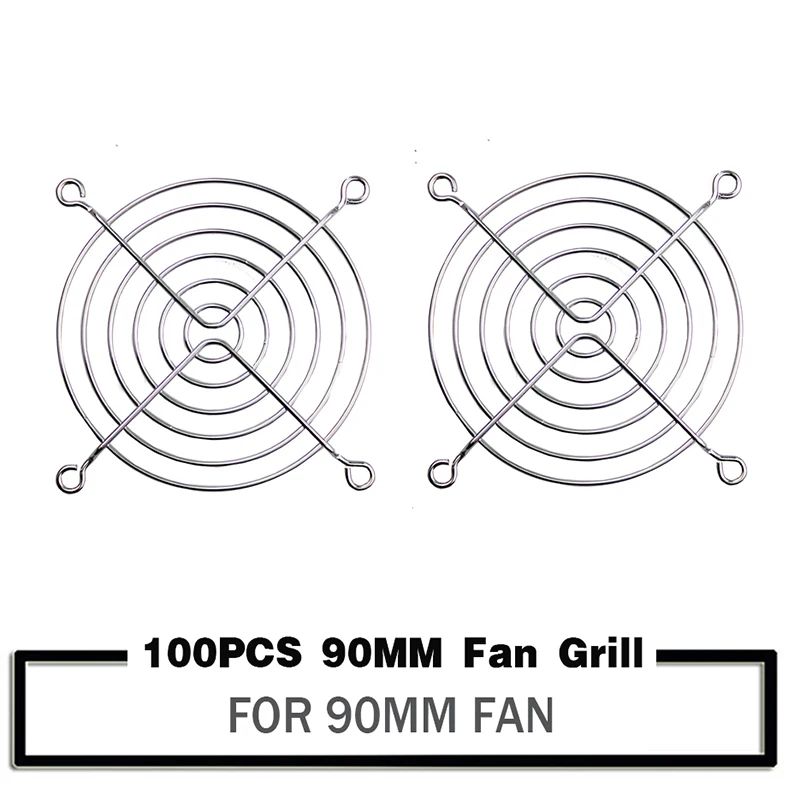 

100 шт. 90 мм 9 см решетки вентилятора 90 мм x 90 мм металлическая проволока защита пальцев для вентилятора процессора DC вентилятор гриль защита никелированная