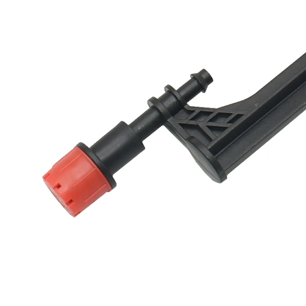 

5pc Red Adjustable Nozzles Dripper With Support Drip Irrigation Watering Sprinkler Emitter For 1/4" Hose