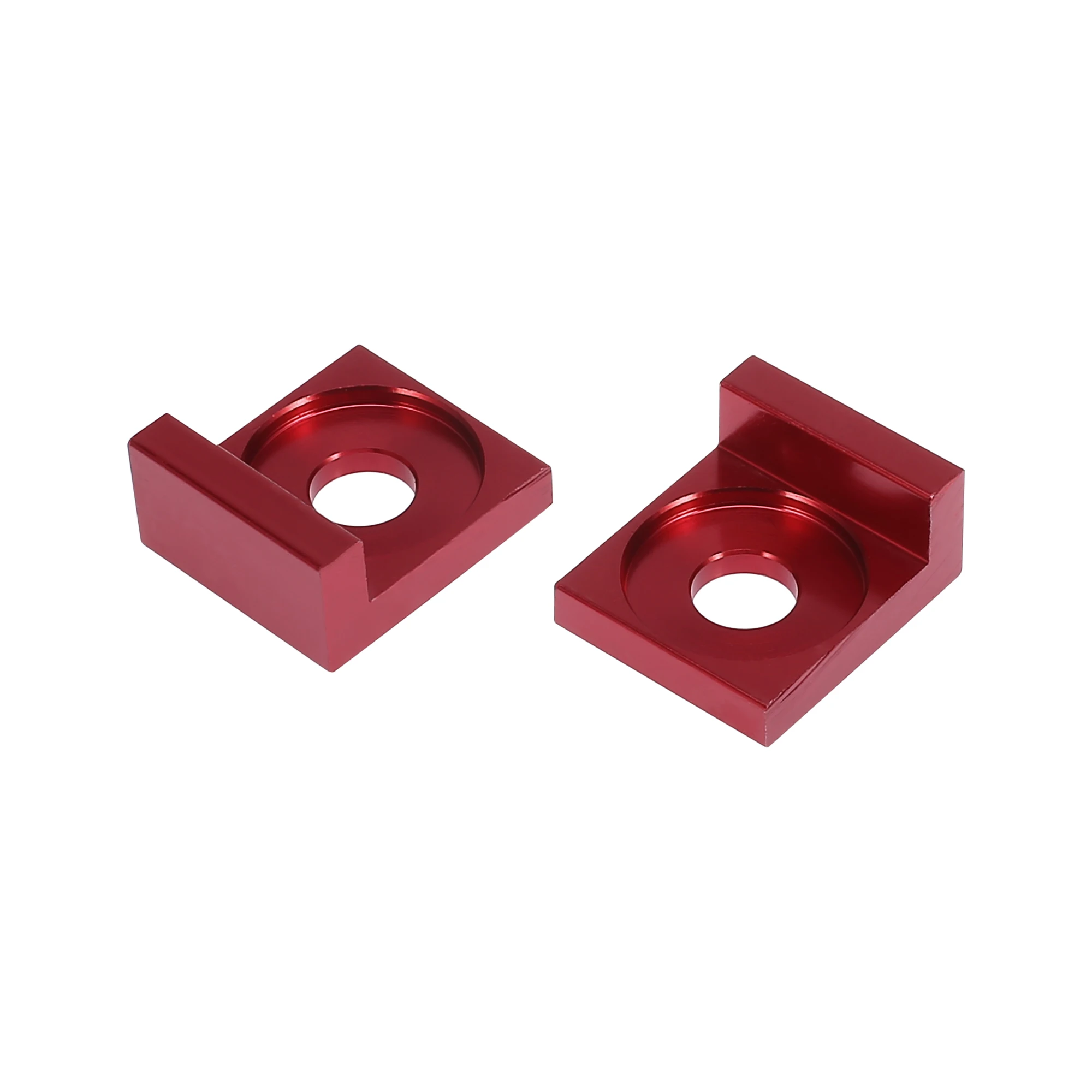 Motoforti 2pcs 12mm Hole Dia Chain Adjuster Block Tensioner Replacement Red Metal for Motorcycle