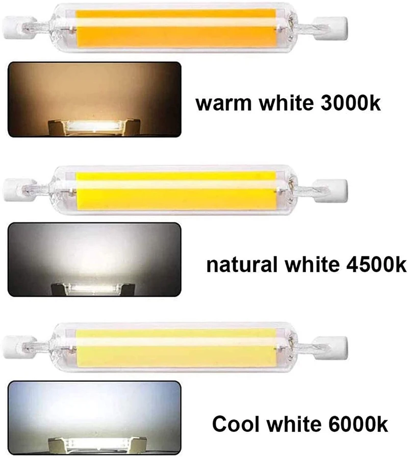 LED R7S COB Glass Tube 118mm J118 78mm J78 Super Bright Light Bulb AC110V AC 220V Home Replace Halogen Lamp