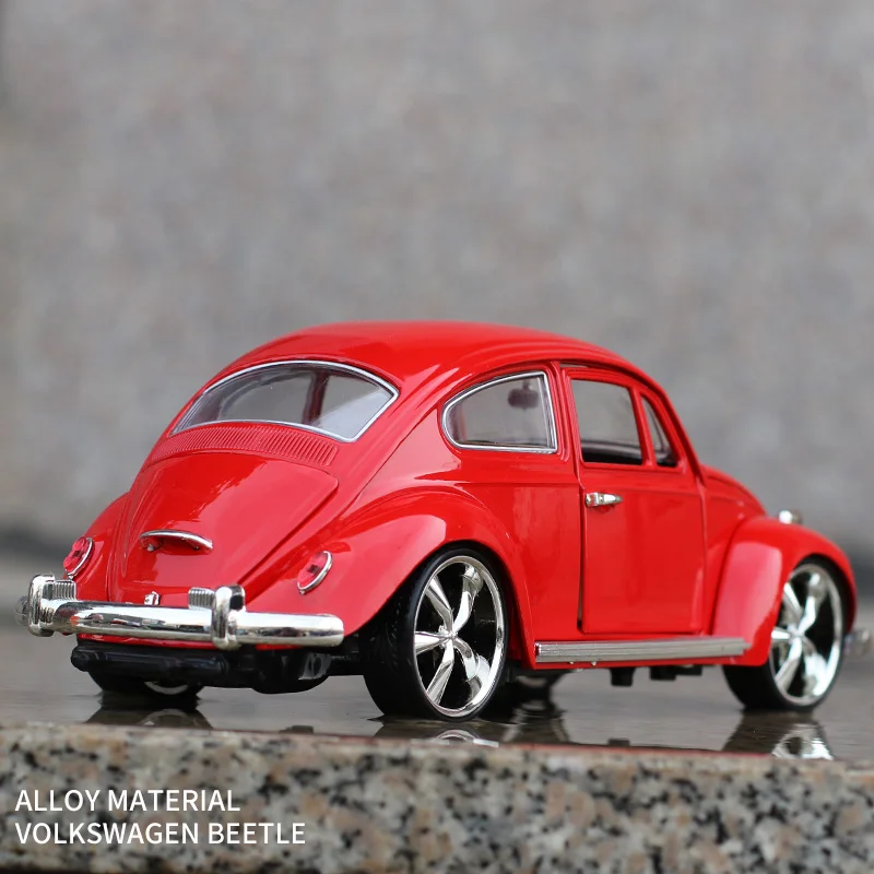 1:18 Classic Car Beetle Black Car Alloy Car Model Simulation Car Decoration Collection Gift Toy Die Casting Model Birthday gift