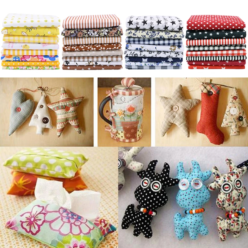 8Pcs/set 25*25cm Patchwork Fabric Square Fabric Cotton Printed Cloth Sewing Quilting Fabrics For DIY Sewing Handmade Accessories