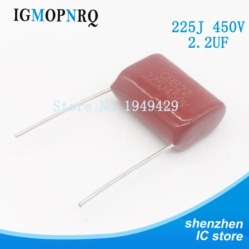 

10PCS/Lot 450V 2.2uF CBB Polypropylene Film Capacitor Pitch 20mm 225 2.2uF 450V NEW