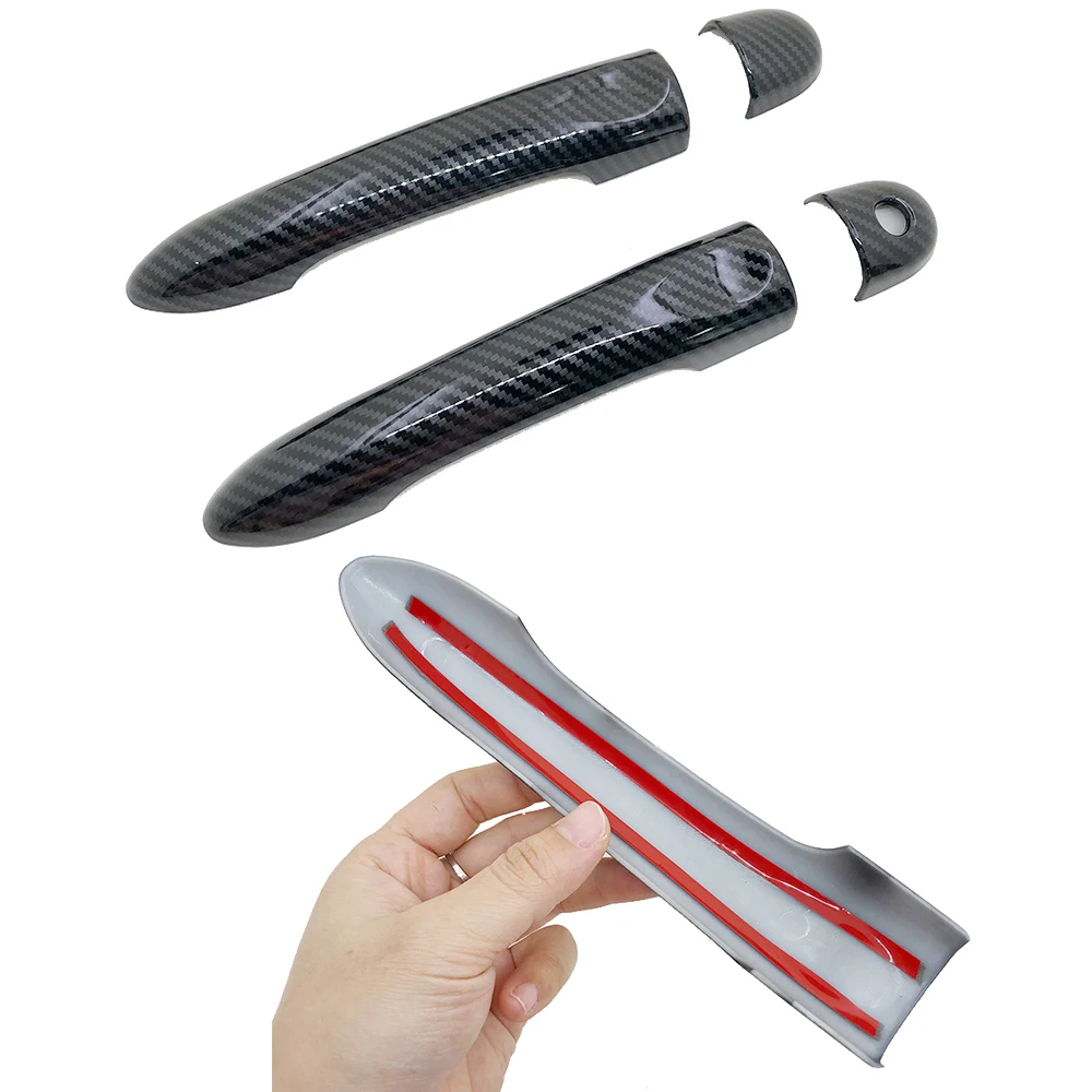 Carbon Fiber Door Handle Cover Catch Trim Car Accessories for Renault Clio IV MK4 2012 2013 2014 2015 2016 2017 2018 2019