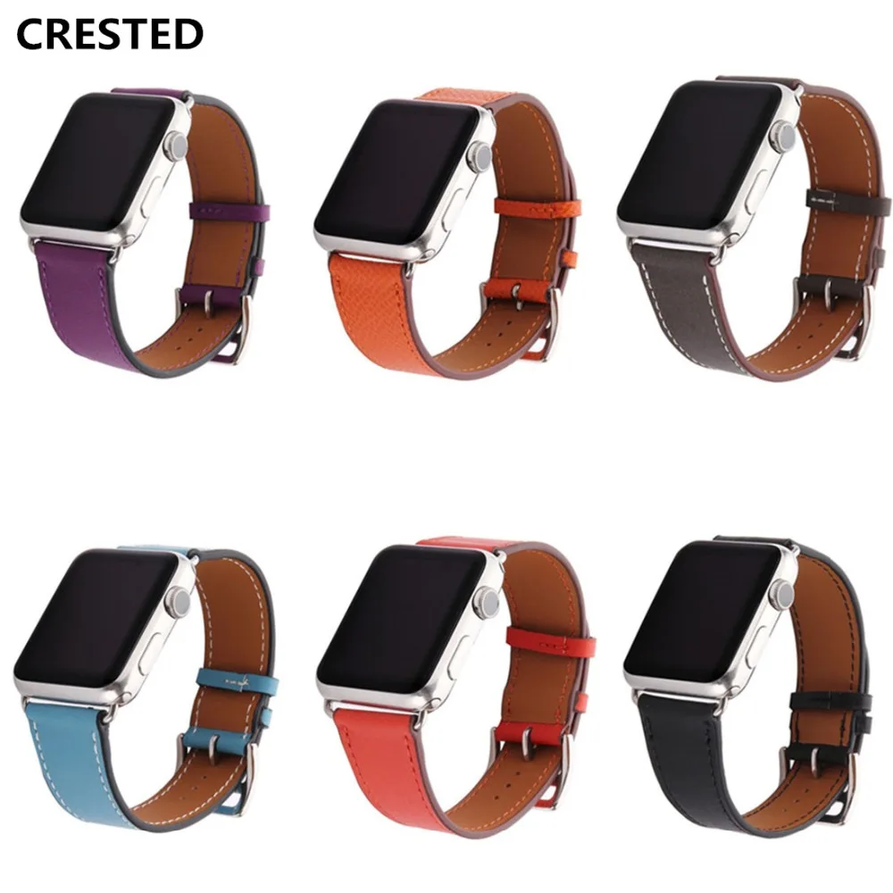 Genuine Leather strap For Apple watch band 45mm 44mm 40mm 41mm 49mm correa bracelet watchband Iwatch series 4 3 5 se 6 7 8 ultra