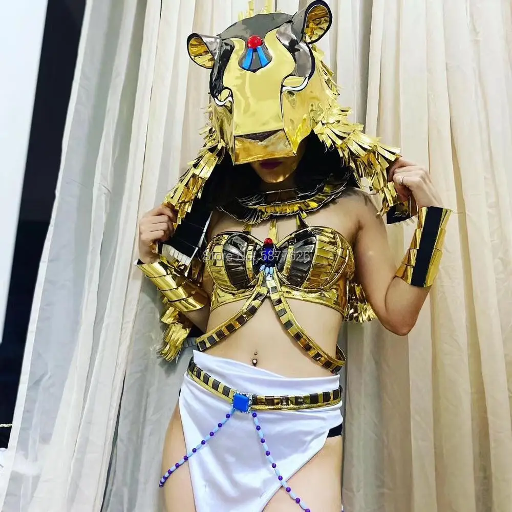 

Gold bar nightclub Sexy Pharaoh Cleopatra Sphinx costume custom cosplay role playing costume