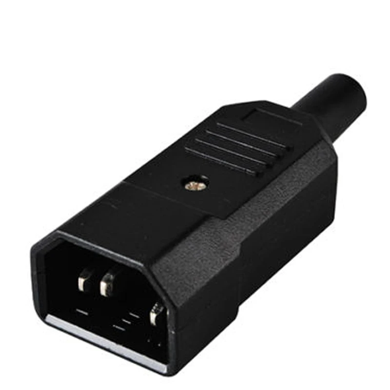 10PCS New Wholesale Price 10A 250V Black IEC C14 Male  Wiring Plug C13 Female PDU UPS Rewirable Power Connector 3pin AC Socket