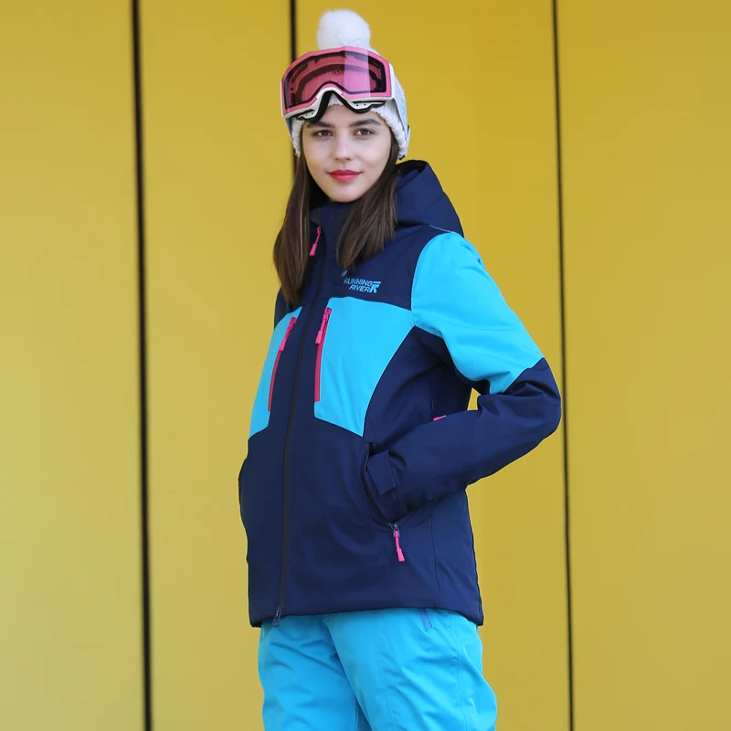 Jaqueta feminina esportiva de alta qualidade para corrida, rio, 4 cores, 6 tamanhos, quente, inverno, ski, roupa para mulheres, a0023