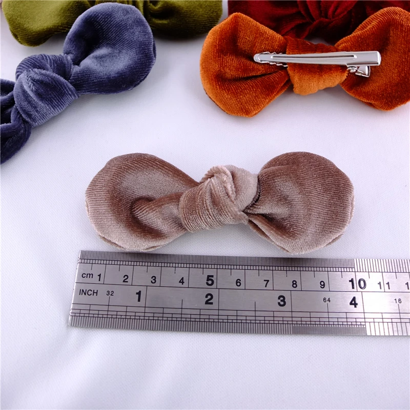 Rounder Velvet Hair Bows Clips for Baby Girls Hair Accessories Round bow Barrettes Hairgrips Headwear