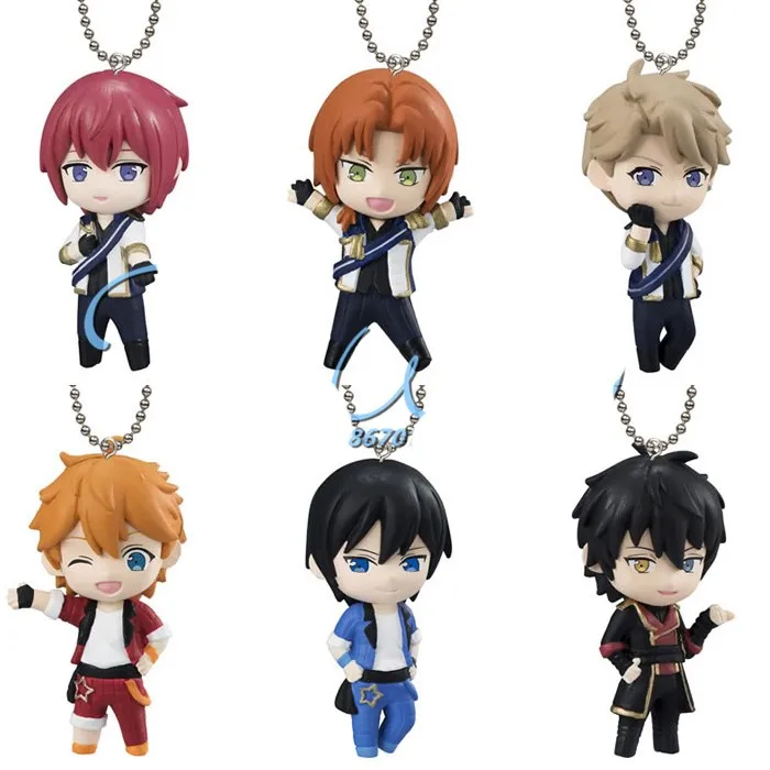 Ensemble Stars Mini Pendant Toys Tsukinaga Leo Hidaka Hokuto Narukami Arashi Mini Figure Kawaii 4cm Key Ring Bag Decor Gift Toys