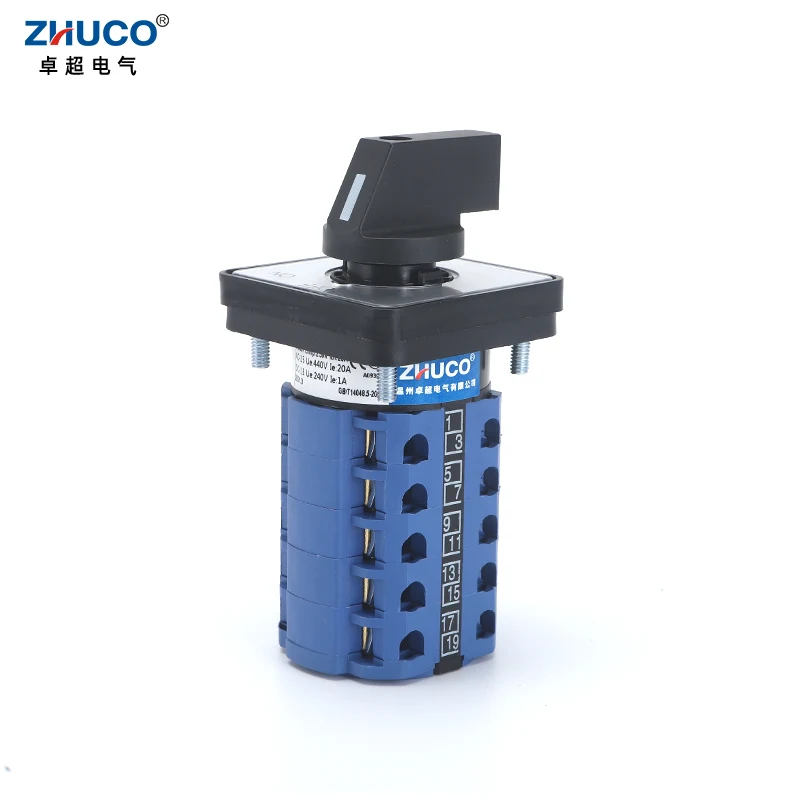 ZHUCO SZW26/LW26-20 5 أقطاب 20A 660 فولت 64/48 مللي متر التحكم في المحرك تبديل الدائرة اختيار كام التحول التبديل C0A.5 D505.5 0-5.5 #4