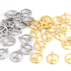 20pcs Stainless Steel Charms Peace Sign Pendants Jewelry Making Supplies DIY Handmade Bracelets Necklace Accessories