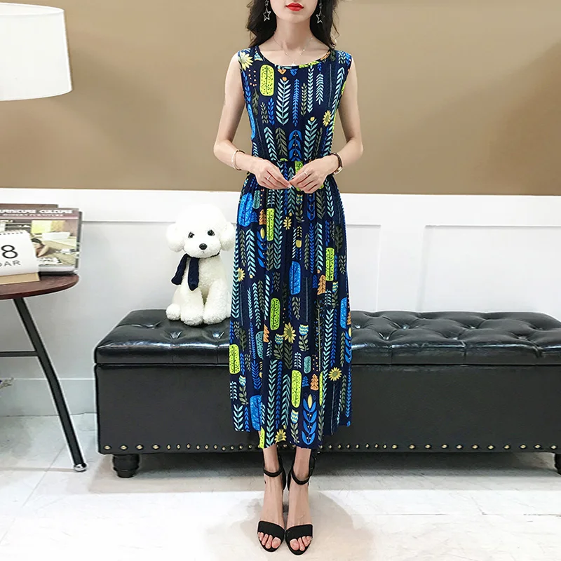 Cho Mùa Hè, Thời Trang Nữ Đi Biển Boho Váy Đầm Hoa Dài Thanh Lịch Đầm Nữ Không Tay Đầm Vestido KJ1007